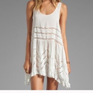 Voile and lace trapeze slip